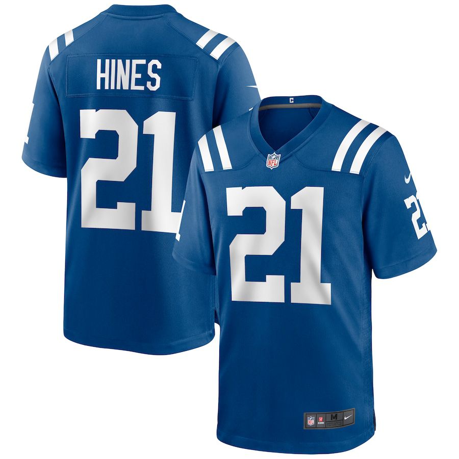 Men Indianapolis Colts #21 Nyheim Hines Nike Royal Game NFL Jersey